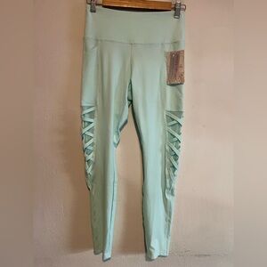 Balance Collection NWT Blue Ballet Knit 7/8 Leggings Small 4/6 Sanded Dri-Wick